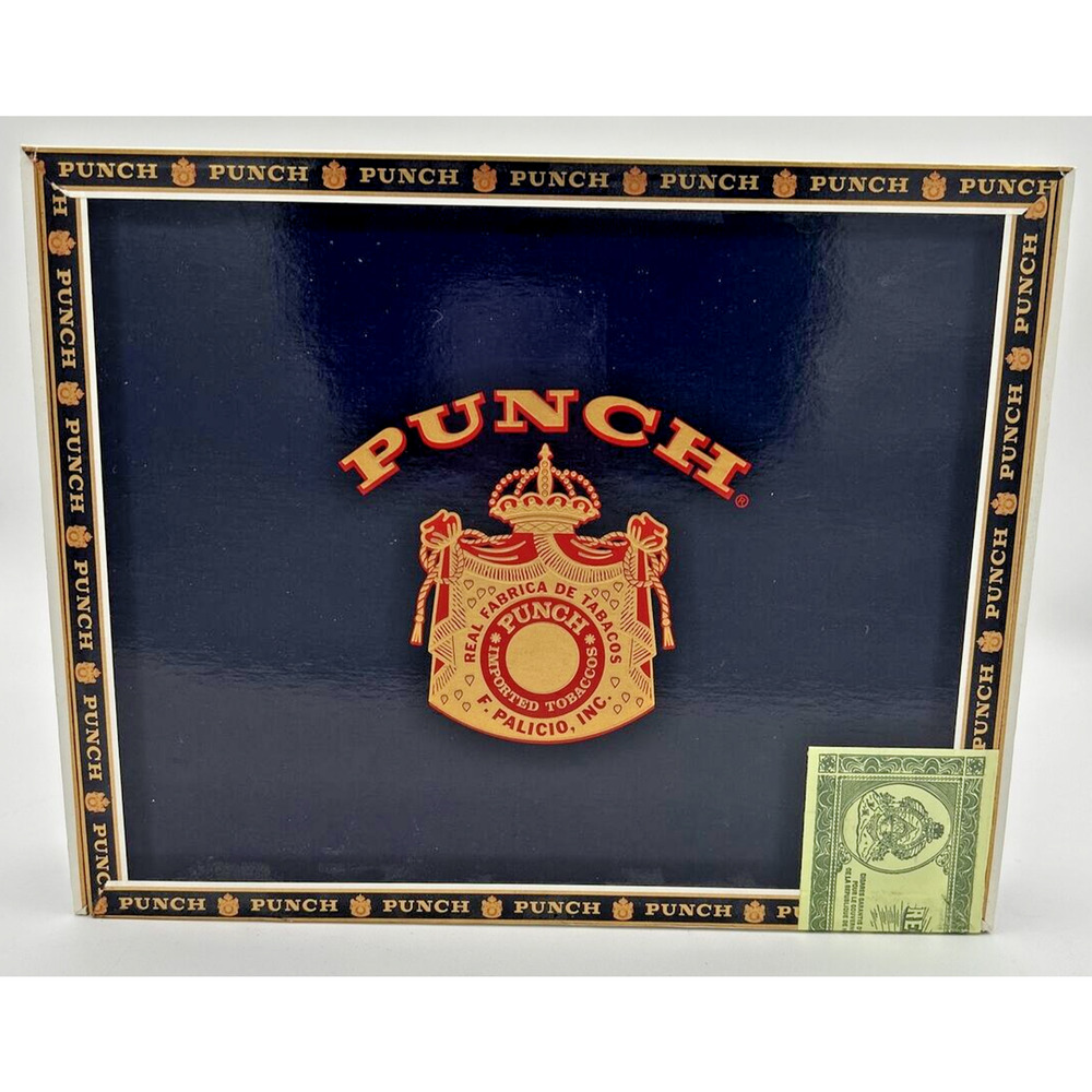 Vintage Punch Cigar Box Gold Tone Detail SKU U192